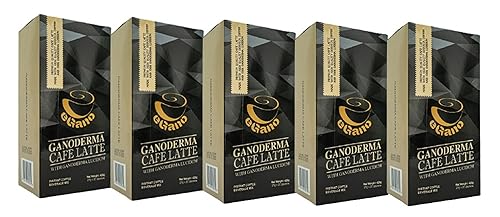 5 Boxes eGano Premium Ganoderma Cafe Latte Instant Coffee With Ganoderma Lucidum Extract (21g x 20 Sachets/Box)