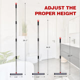 2 in 1 Standard Window Squeegee, Home Window Cleaner with 59" Poles,Washing Squeegee Suit for Glass Door Cleaner, Multi-Use Car Windshield Cleaning