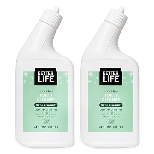 Better Life Toilet Bowl Cleaner, Plant-based, Stain & Odor Remover, Tea Tree & Peppermint Scent Cleaning Gel, Liquid Bathroom Cleaners for Household