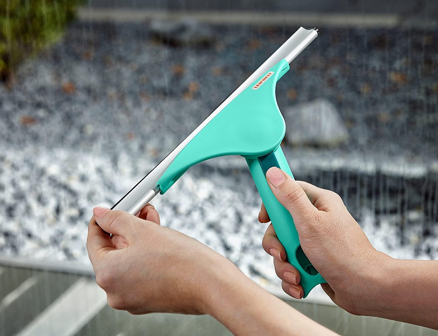 Leifheit 28 cm Window Wiper Powerslide with 4 m Aluminium Telescopic Handle