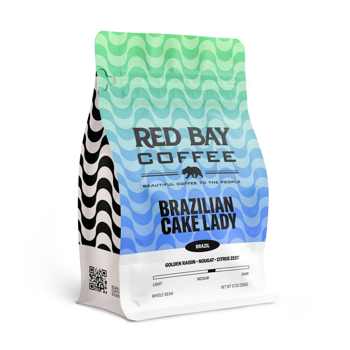 Red Bay Coffee Brazilian Cake Lady - Medium Roast Coffee Beans - Whole Bean Coffee - 10oz Resealable Pouch of Whole Bean Coffee