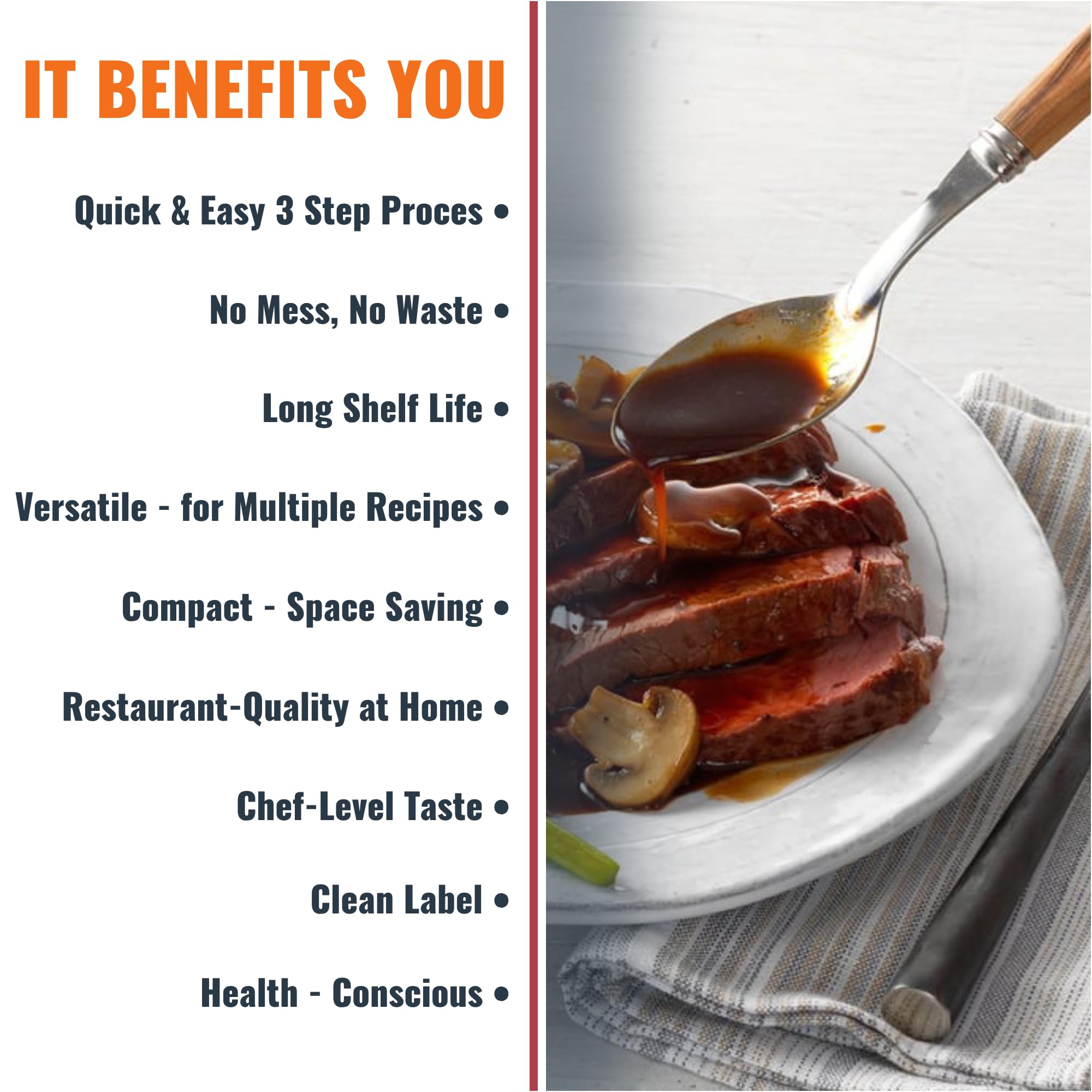 SAVORY CHOICE Beef Demi-Glace Concentrate, 2 Boxes of 2 Packets (37.5g) - Gluten-Free, Demi Glace Concentrate