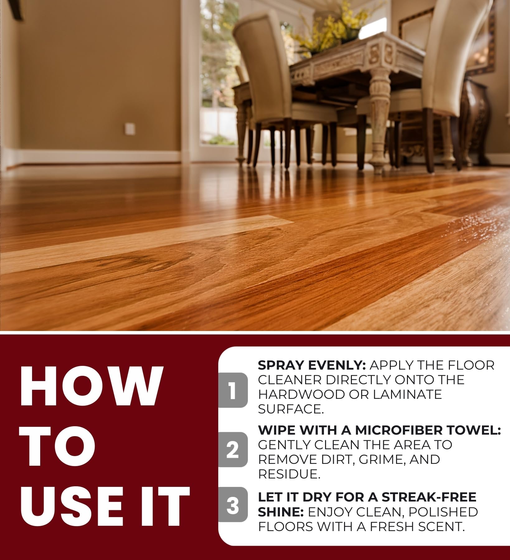 Bruce Fresh Scent Hardwood & Laminate Floor Cleaner Spray 32 oz Bundle with Microfiber Cloth - No-Wax Floor Cleaner Spray for Hardwood and Laminate