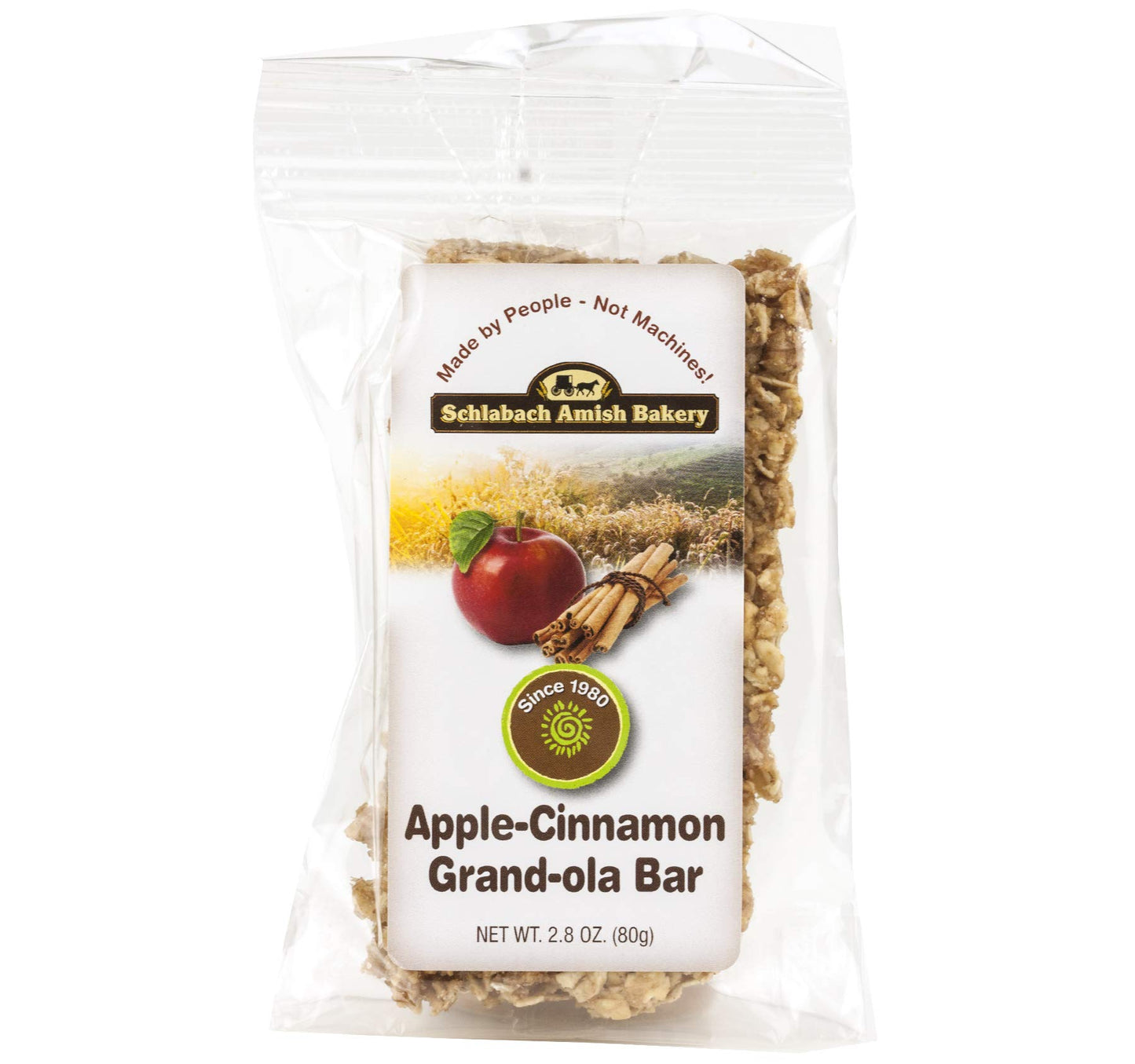 Schlabach Amish Bakery Soft & Chewy Grand-Ola Granola Bars, Case Pack of 12/2.8 oz. Bars (Apple Cinnamon)