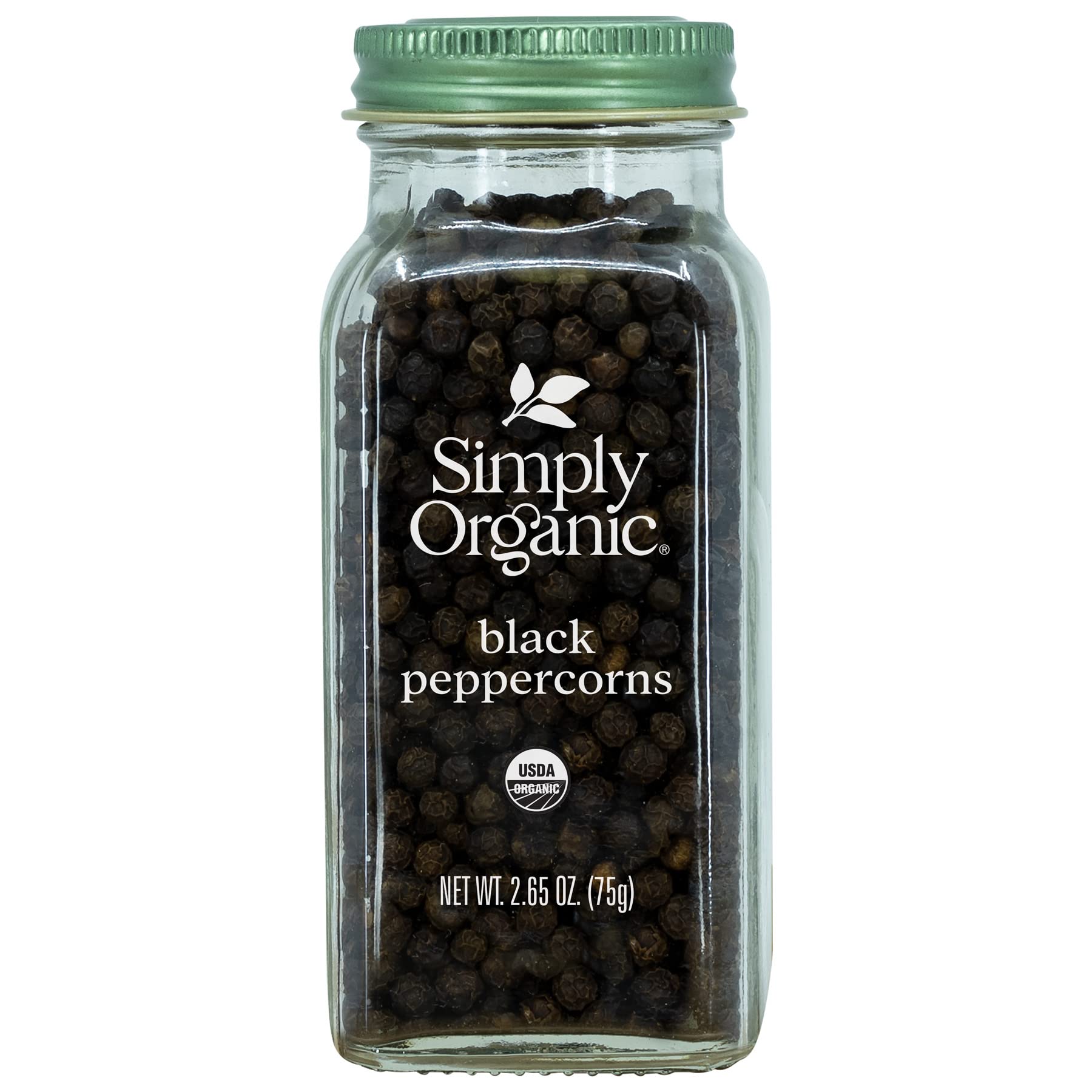 Simply Organic Whole Black Peppercorns, 2.65 Oz