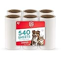 IRIS USA Extra Sticky Lint Rollers, 6 Pack of Standard Refills Only - No Handle/Cover Included - 90 Sheets/Roll, 540 Sheets Total, for Dog Cat Pet