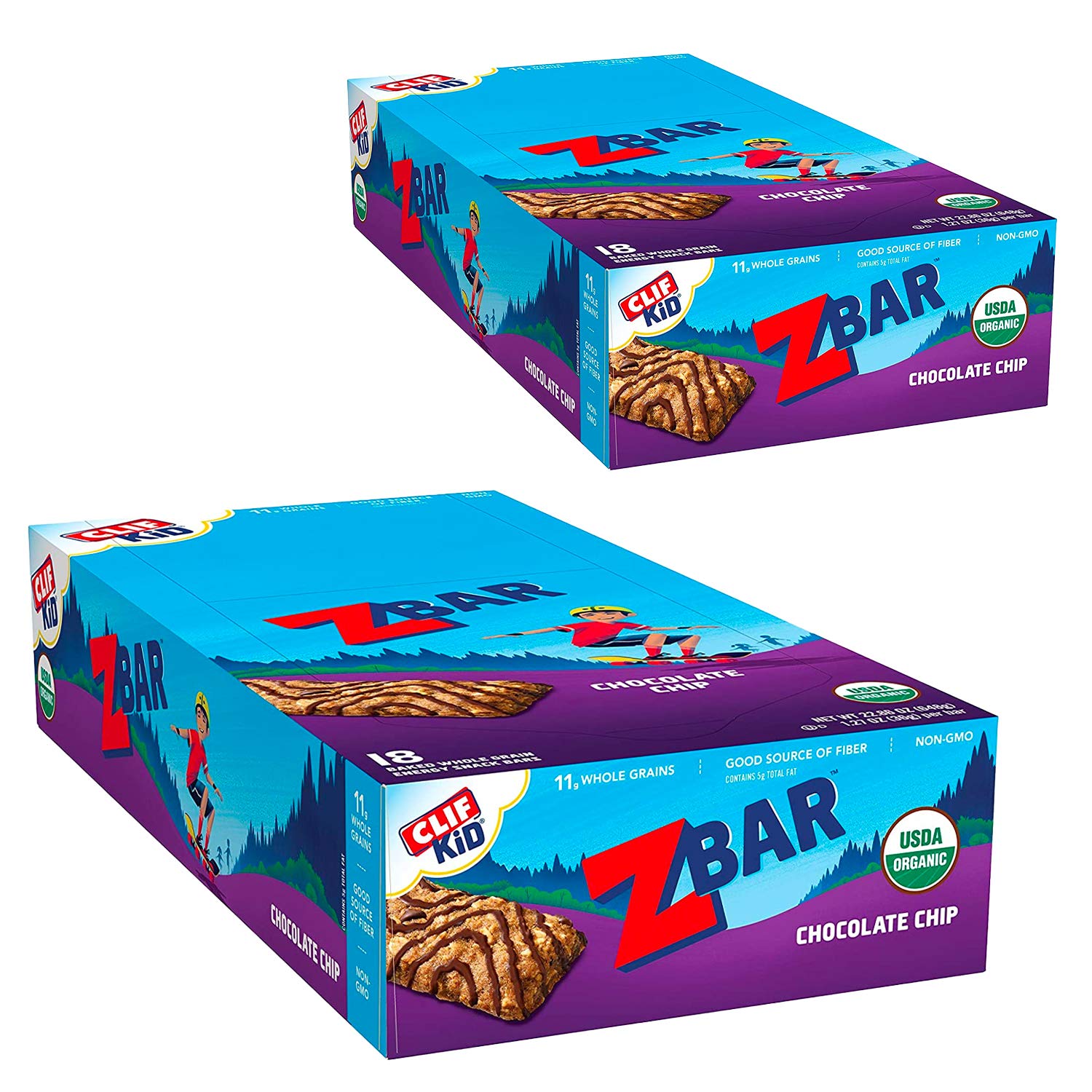 Clif Kid ZBAR - Organic Granola Bars - Chocolate Chip - (1.27 Ounce Energy Bars, Lunch Box Snacks, 18 Count)