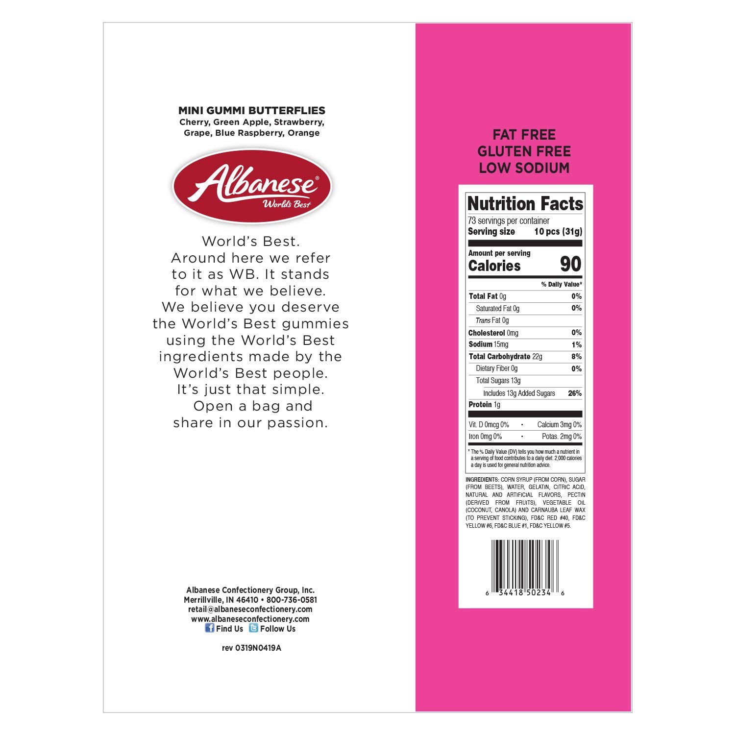 Albanese Candy, Mini Gummi Butterflies, 5-pound Bag
