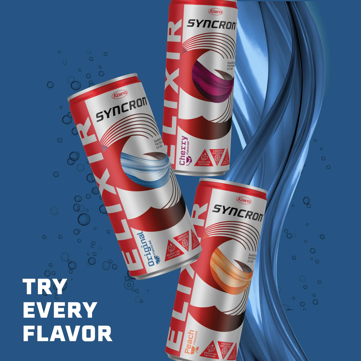 Syncron Elixir Energy Drink, Original, 120mg Caffeine, 12 Pack, 12oz