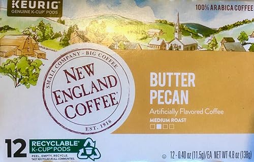 New England Coffee - Butter Pecan Coffee - 12 K-Cup Pods