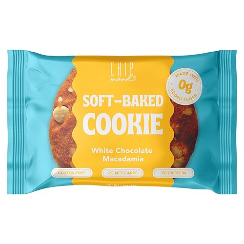 ChipMonk Keto Cookies - White Chocolate Macadamia (6 Pack) Low Carb Keto Snacks - Gluten-Free, High Fat, Low Sugar, Ketogenic Sweet Snack Foods