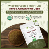 Organic Way Holy Tulsi/Holy Basil Herb Cut & Sifted (Ocimum Tenuiflorum) - Organic & Kosher Certified | Raw, Vegan, Non GMO & Gluten Free | USDA