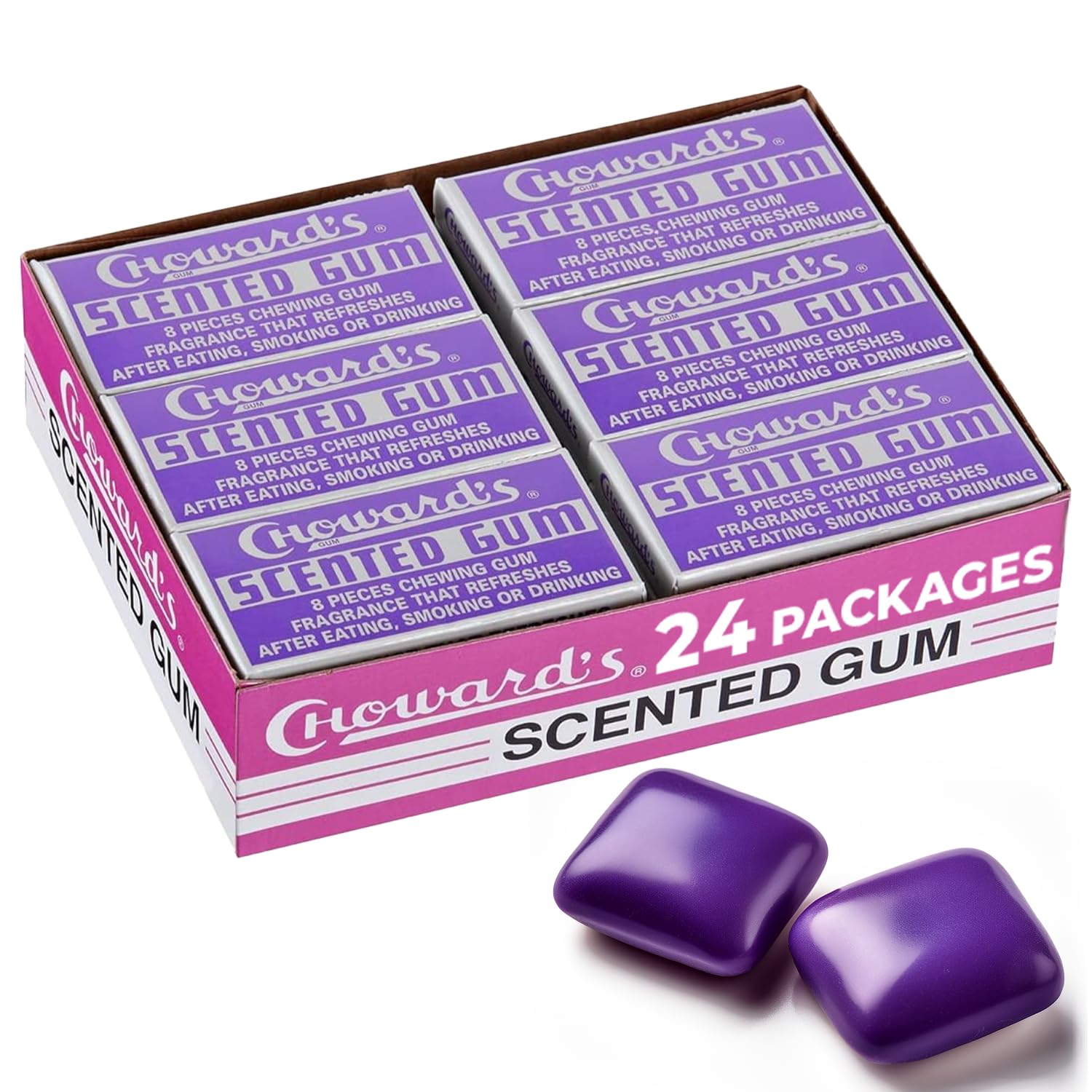 Choward's Scented Gum | Bold Aromatic Refreshing Flavor | Perfect for Fresh Breath, Travel, Sharing, and Gifting | Nostalgic Chewing Gum | Pack of 24