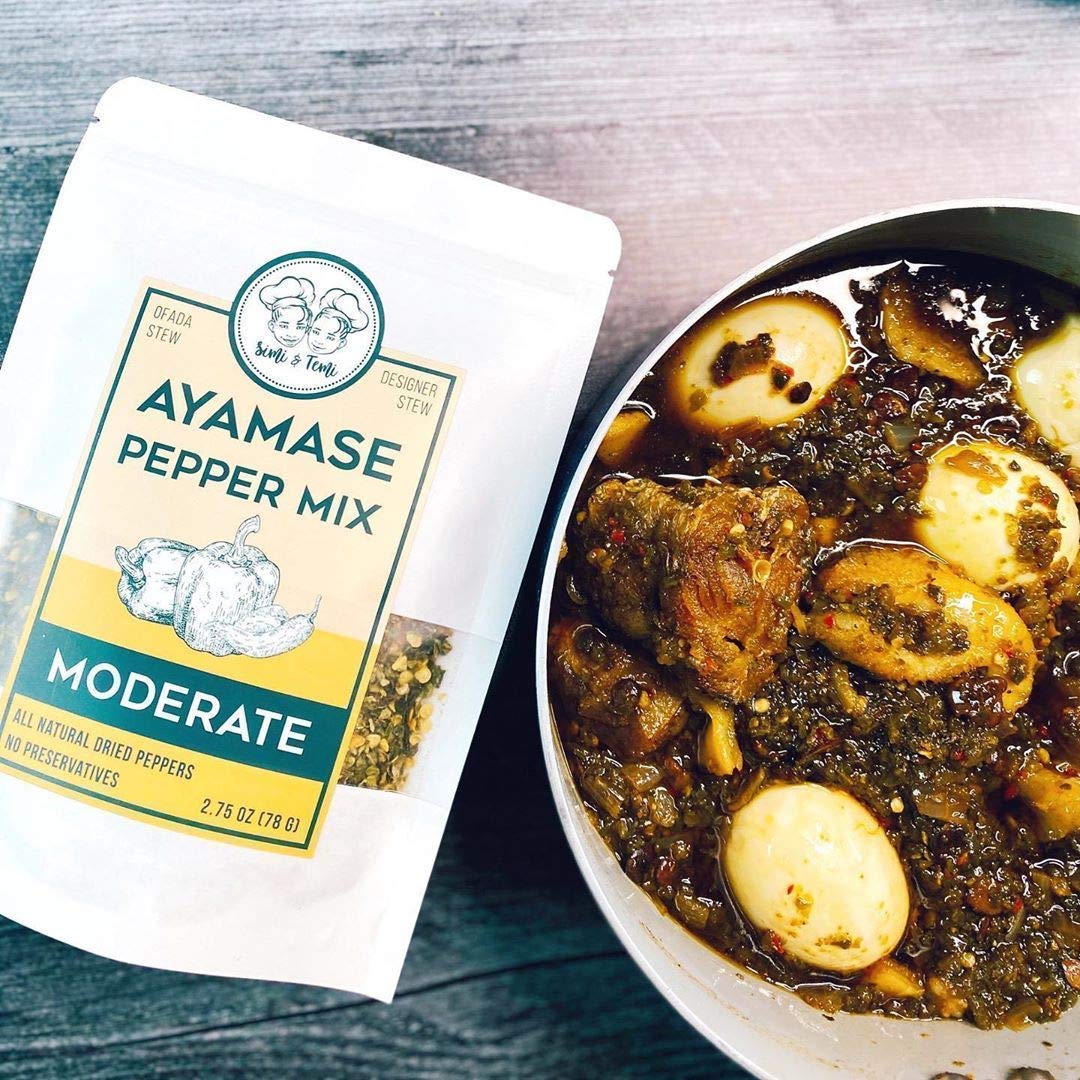 Simi & Temi Ayamase Pepper Mix | Nigerian Stew| No Preservatives| Dried Peppers| 2.75 oz | Moderate Spicy