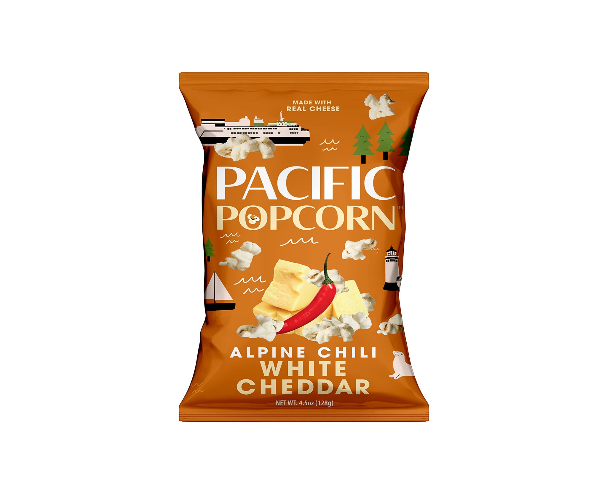 Pacific Popcorn - Alpine Chili White Cheddar 4.5oz (Pack of 6)