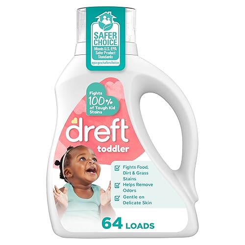Dreft Toddler Liquid Laundry Detergent, Fights Stains, Removes Odors, 64 loads, 84 fl oz