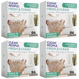 Clean People Laundry Detergent Sheets- Recyclable Packaging, Hypoallergenic, Stain Fighting, Works with All Machines including HE (384 Count, Fresh