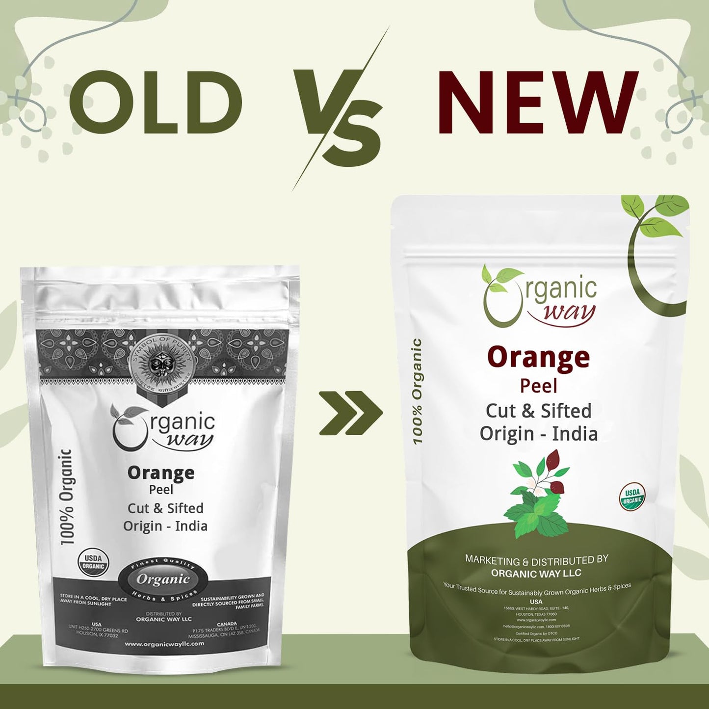 Organic Way Dried Orange Peel Cut & Sifted (Citrus sinensis) - Pure, Single Ingredient Herbal Tea | Organic & Kosher Certified | Vegan, Non GMO