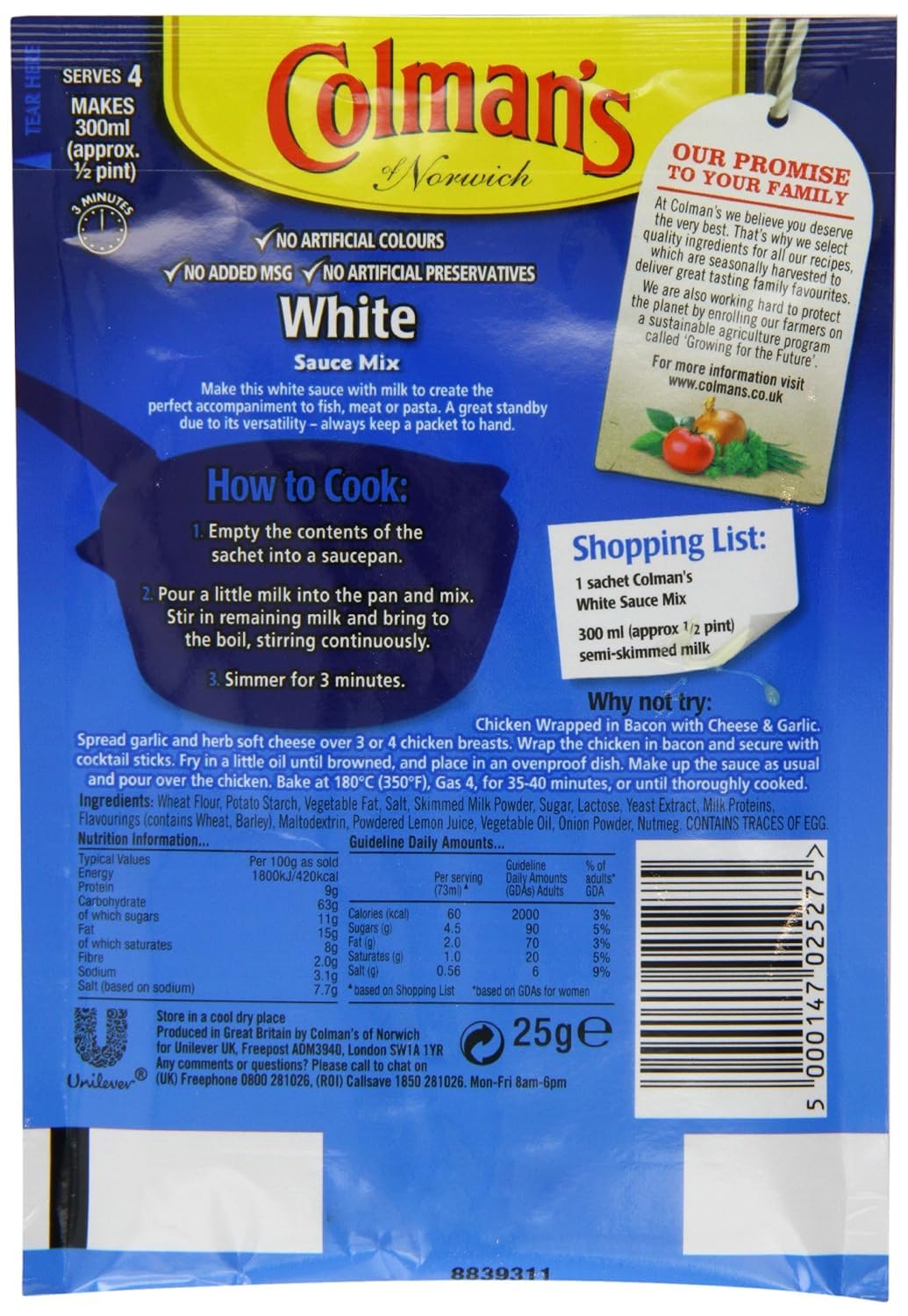 Colman's Savoury White Sauce Mix (25g) - Pack of 2