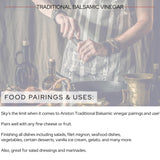 Ariston "The Very Best" Premium Balsamic Vinegar - Barrel Aged, Gourmet Quality, Product of Italy - Vegan, Gluten Free, GMO Free, No Added Sugar