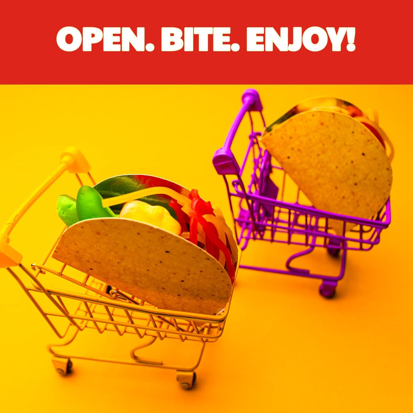 Raindrops Mini Gummy Taco Candy - 1.8 Oz (Pack of 1) - Unique Taco-Shaped Gummy Candy - Fun Gummy Candy Snacks - Perfect for Parties, Gifts