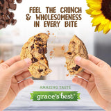 Grace’s Best Cookies - Sweet and Crunchy Small Snack Made With Natural, Quality Ingredients - Sunflower Seeds and Chocolate Chips - Pack of 2 (12oz)