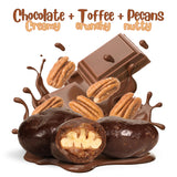 Chocolate Covered Toffee Coated Pecans by It's Delish, 12 OZ Bag | Dark Chocolate Candy Nuts Bulk Pecans Chocolates Sweet & Crunchy Pecan Nut Snack |