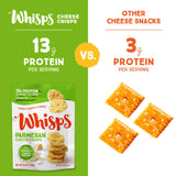 Whisps Cheese Crisps Parmesan Cheese | Protein Chips | Healthy Snacks | Protein Snacks, Gluten Free, High Protein, Low Carb Keto Food (10.8 Oz, 2