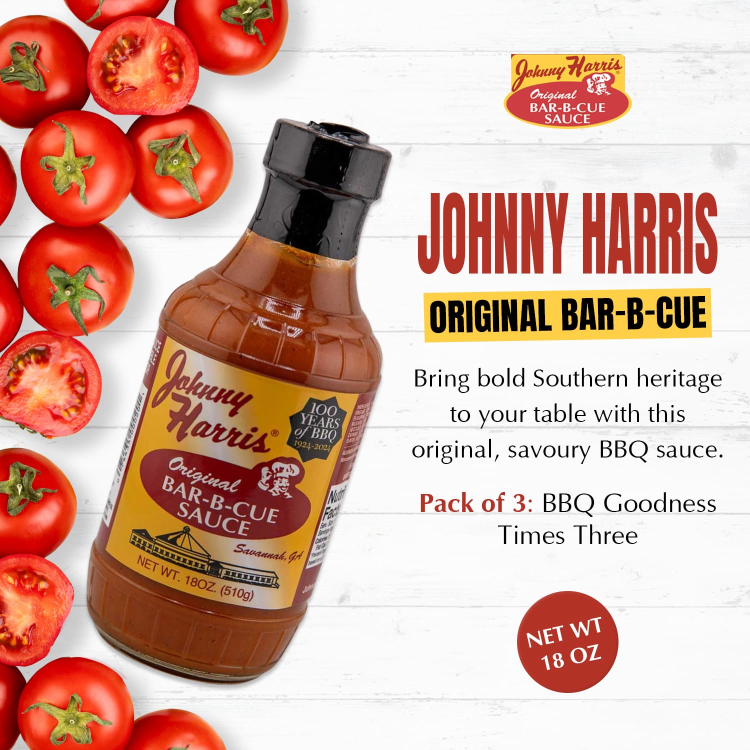 Johnny Harris Original Barbecue Sauce, Gluten-Free, Classic Bold Flavor, Gourmet Cookout Sauces, Authentic Southern Recipe, Rich Grilling Sauce