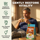 Gya Tea Co Organic Ashwagandha Root Tea Bags (100 Bags) - Caffeine-Free Herbal Tea With Adaptogens for Calm & Wellness - Promotes Relaxation, Pure