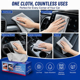 BIBWLD Gray Microfiber Cleaning Cloths, 30 Pack Reusable Washable Microfiber Towels with Dispenser Box, Lint-Free Shop Rags for Car, Automotive, Home