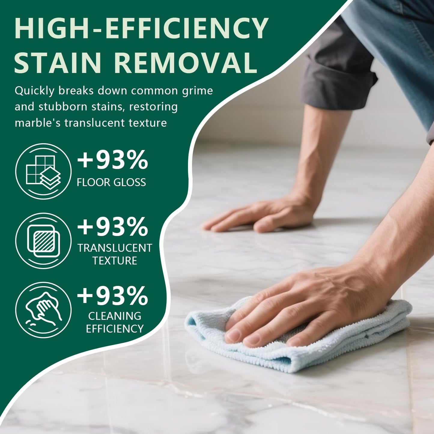 Eyaeyao Granite Countertop Cleaner | 32 OZ Marble Cleaner | Powerful Stone Cleaners | Watermarks, Oil, Scratches & Etching Remover | Stain Remover