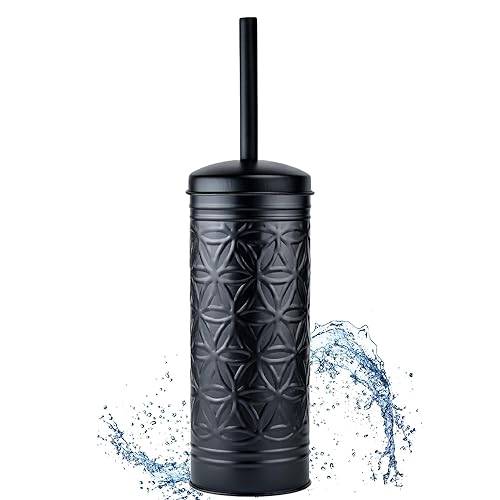 Autumn Alley Black Toilet Bowl Brush and Holder, Matte Black Bathroom Toilet Brush for Modern Farmhouse Bathroom Accessories Decor, Standing Bowl