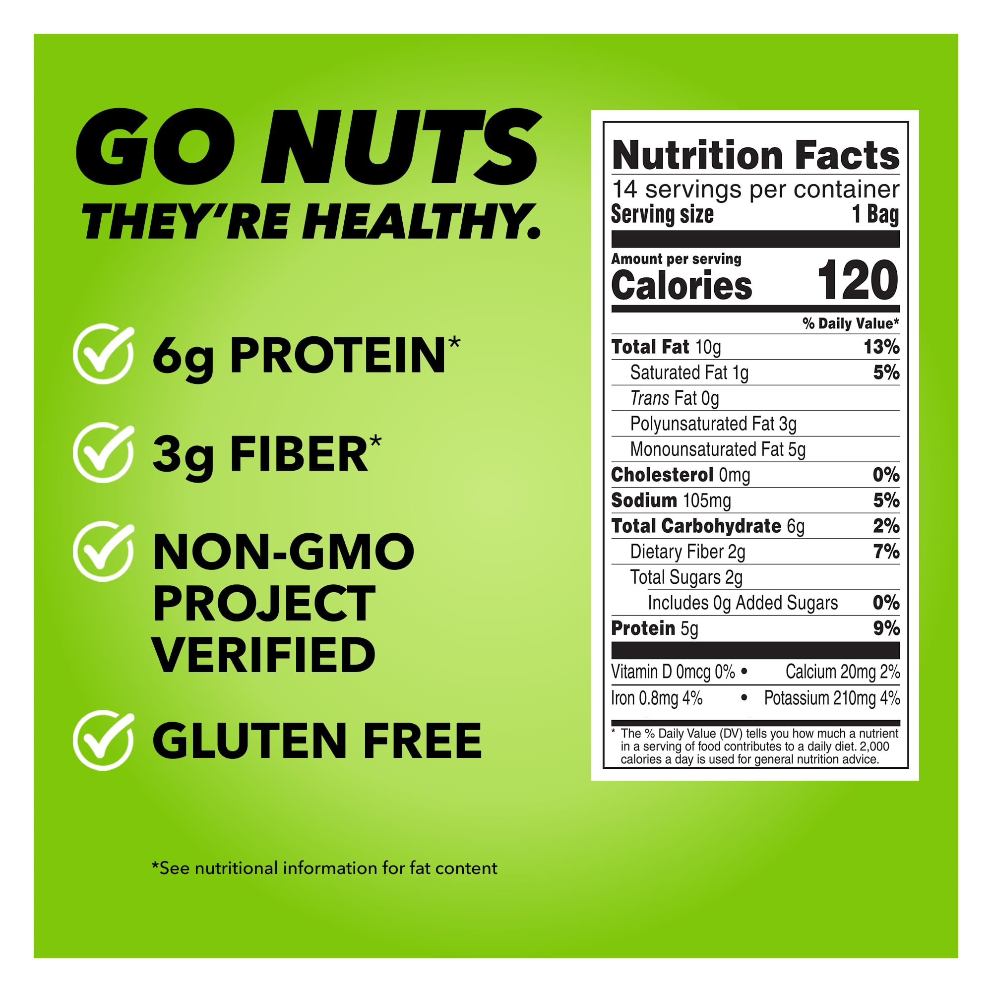 Wonderful Pistachios No Shells, Roasted & Salted Nuts, 0.75 Ounce Bag (Pack of 14), Protein Snacks, Vegan Snacks, On-the-Go, Individual Snacks