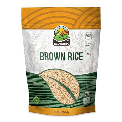 Ecoterra Brown Rice 16oz - Gluten-Free, Whole Grain - Non-GMO, Vegan - Healthy Side Dish & Perfect for Cooking