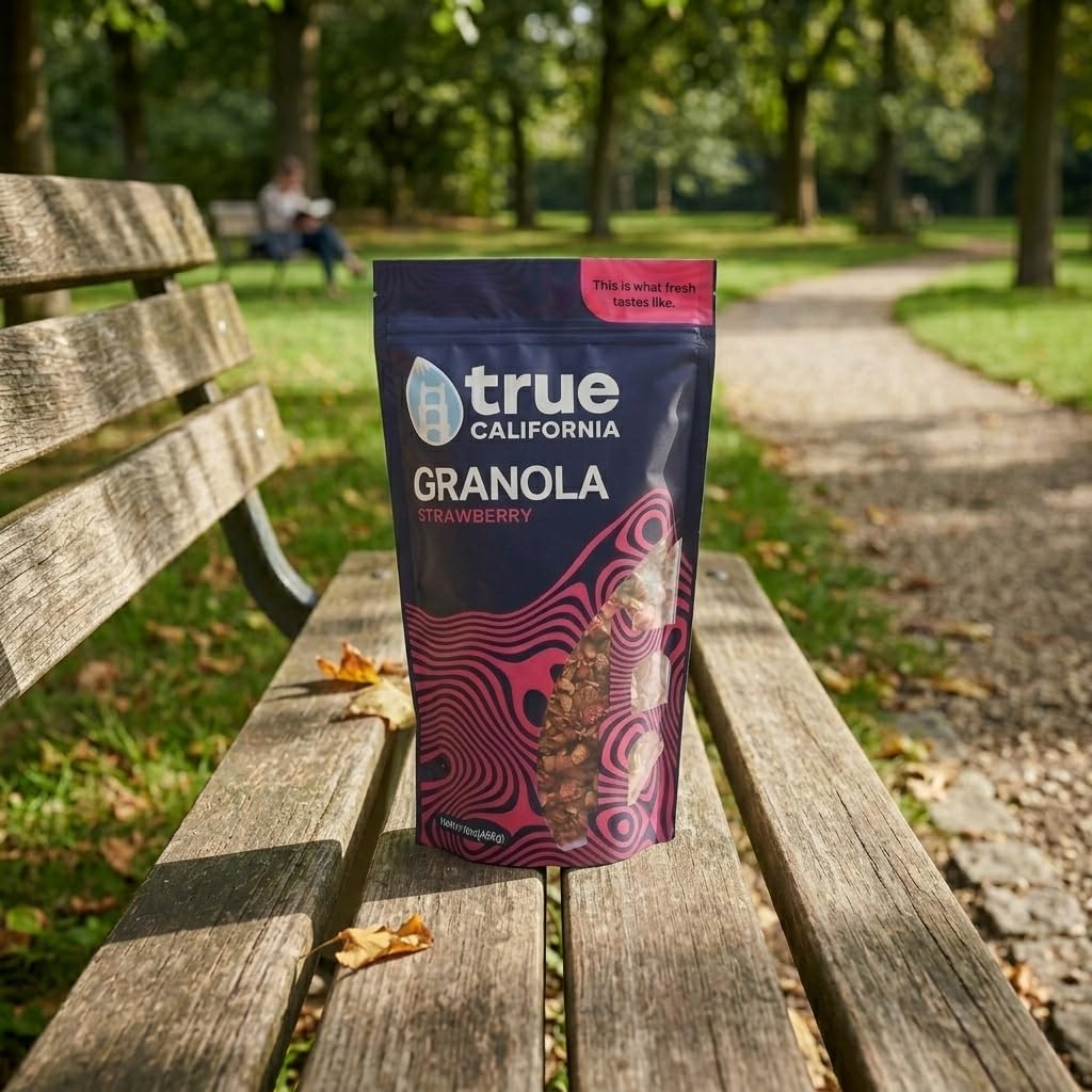 True California Strawberry Granola (1 LB x 2 Packs) Gluten Free, Non-GMO, Clean-Label Ingredients - Plant-Based, Vegan - Made with Almonds, Coconut