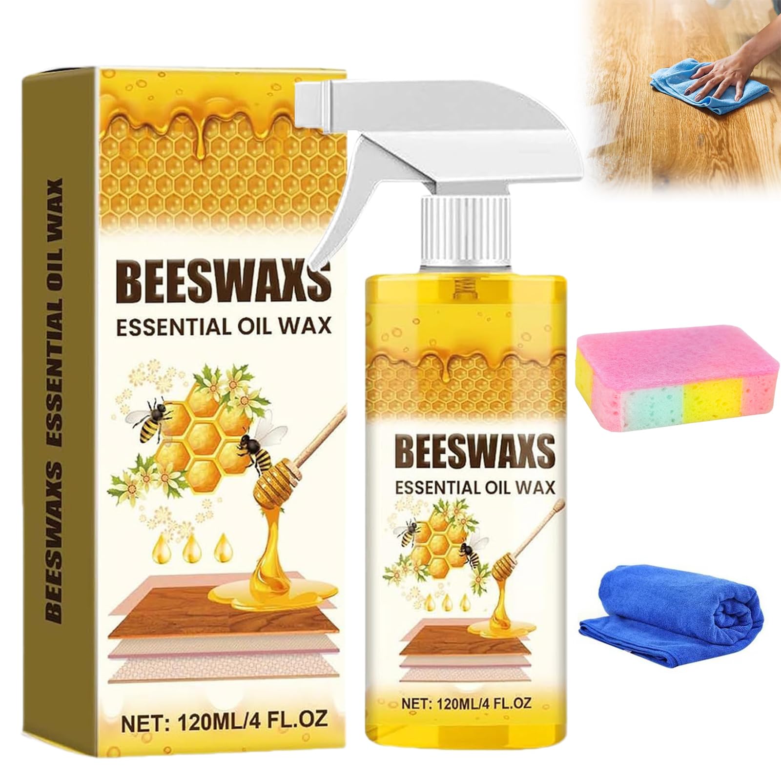 FKMEE Sanvixero Advanced Floor Restorer, ScratchErase Beeswax Floor Spray, Restores Shine & Removes Scratches Surface Cleaning (1)