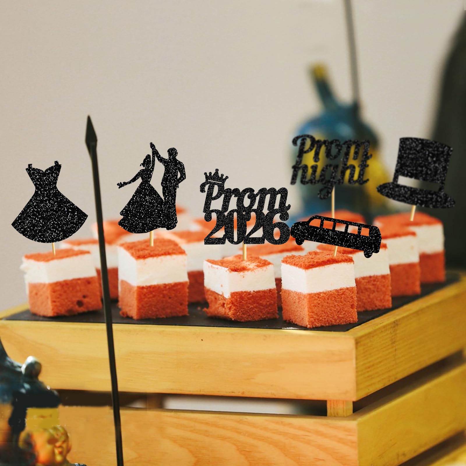24pcs Prom 2026 Cupcake Topper: Prom Decorations 2026 Prom Decorations for Cupcakes Class of 2026 Cupcake Decorations for 2026 Graduation Prom Party