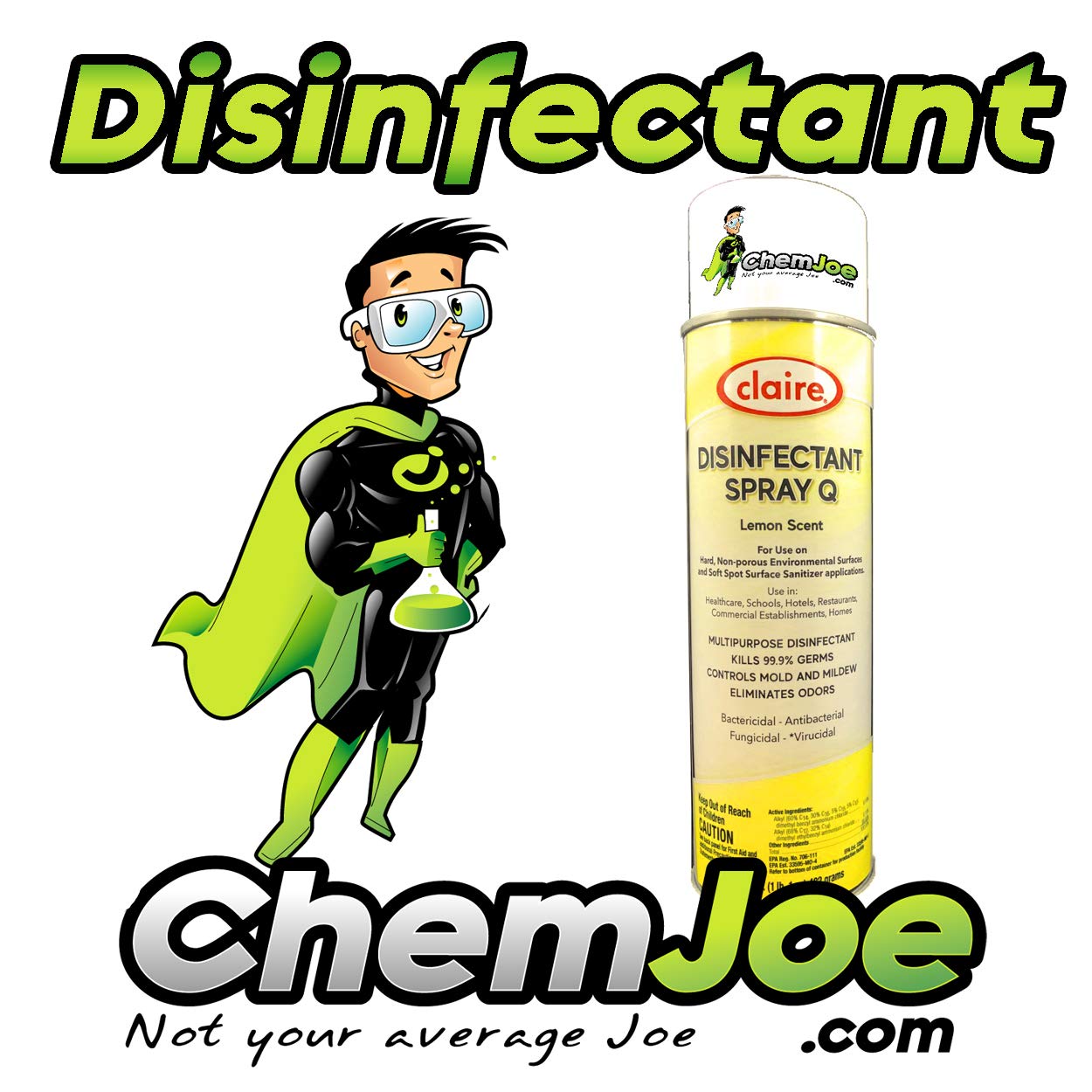 Claire C-081 15.5 Oz. Lemon Scent Disinfectant Spray for Health Care Use Aerosol Can (Case of 12)