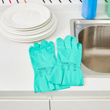 Restaurantware-Clean Tek Professional 15 Mil Extra Large Cleaning Gloves, 1 Pair Of Long Cuff Gloves - Flock Lining, No-Powder, Green Nitrile Chemical