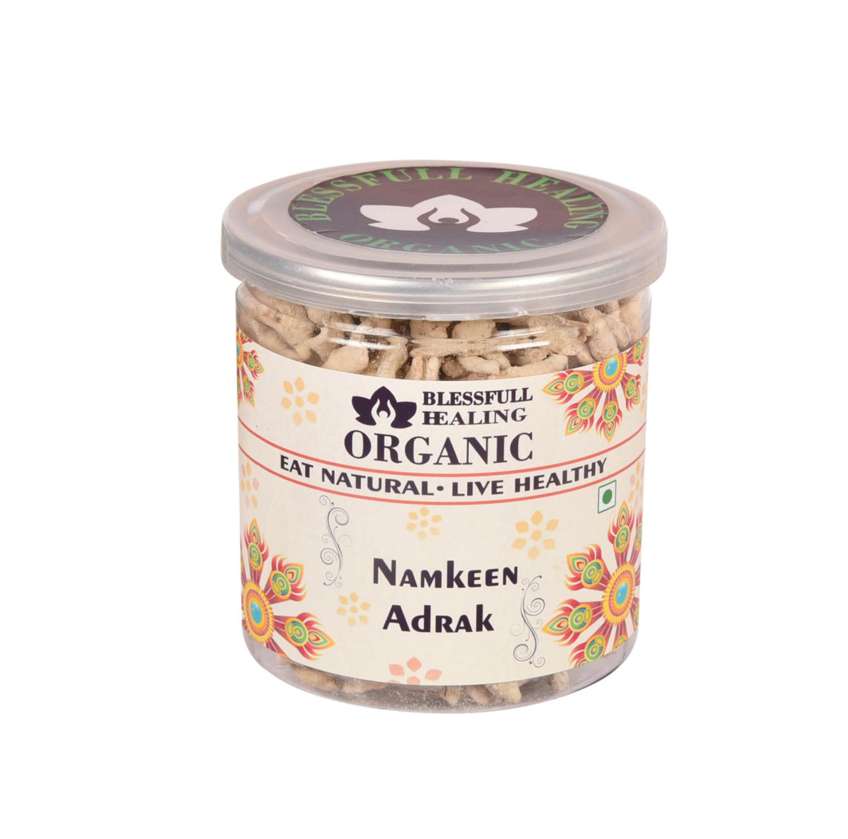 Blessfull Healing Organic Namkeen Adrak 250 Gram Airtight Container