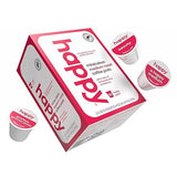 happy coffee medium roast coffee pods, 22 count, notes of chocolate & confidence, compatible with most K-cup brewers, rainforest alliance certified