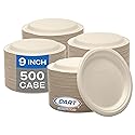 DART SOLO ProPlanet Compostable Fiber Plates, 9 in Round PFAS-Free Fiber Plates, 9FBRP1 (Case of 500 Plates)