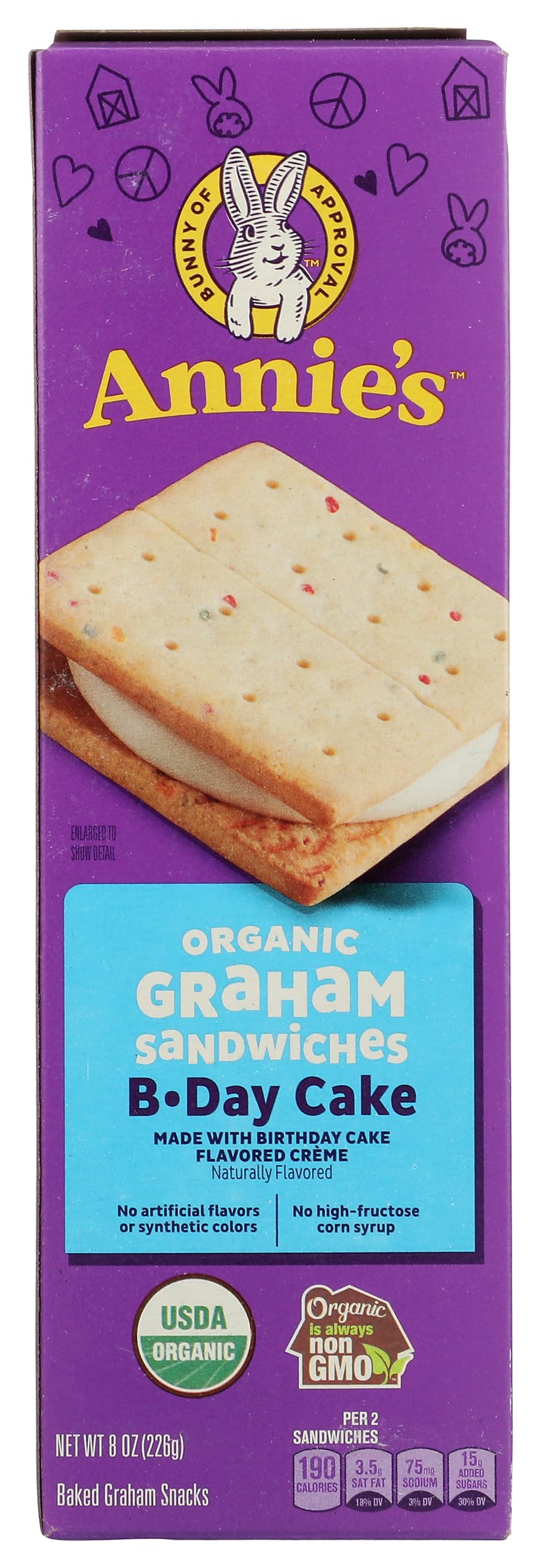 Annie's Homegrown Organic Birthday Cake Graham Sandwiches, 8 OZ