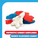 Patriotic Candy - 2 Pound Pack - 4th of July Gummies - Red White and Blue Candy Planes for Memorial Day, Military Homecomings & Aviation Themed