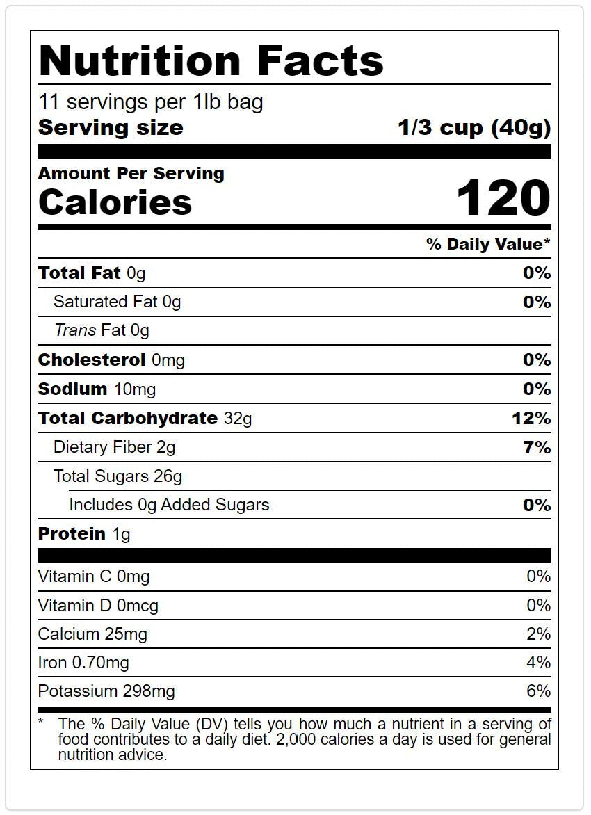 Bella Viva Orchards Natural Dried Red Flame Raisins, Sweet no Sugar Added, 1 lb of Dried Fruit