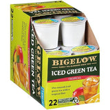 Bigelow Tropical Iced Green Tea, K-Cup, 0.10 oz, 22/Box