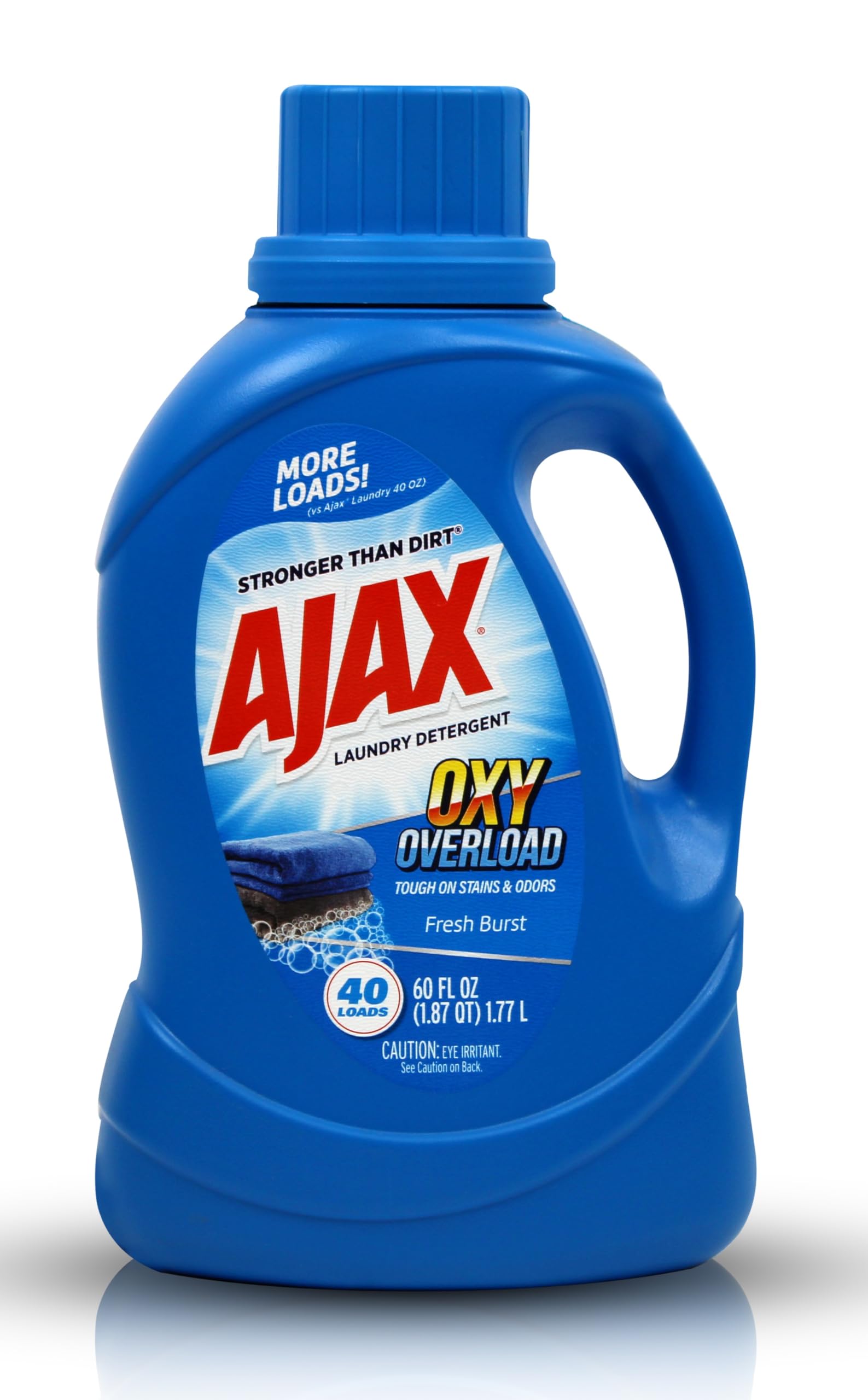 Ajax Oxy Overload Laundry Detergent Liquid, 60oz (Pack of 2) - Totally Awesome Cleaner with Deep Cleaning, Stain & Odor Removing power, HE Compatible