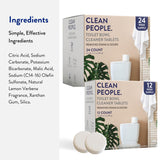 THE CLEAN PEOPLE Toilet Bowl Cleaner | Eco Friendly Toilet Bowl Cleaner Tablets for Removing Hard Water Stains, Rust, and Limescale Buildup (12 Count)