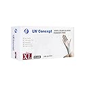LW Concept Clear Vinyl Exam Gloves for Medical/Food Safe/Cleaning/Handling Use Multipurpose Latex & Powder Free, 3.5 mil (LW3004, X-Large, Box of 100)